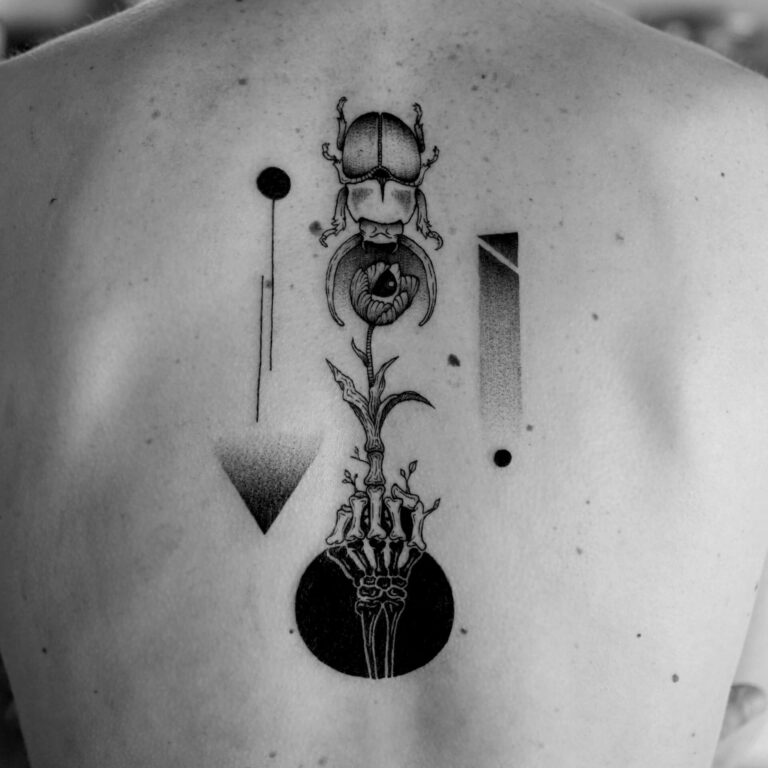 scarabeo skeleton tattoo