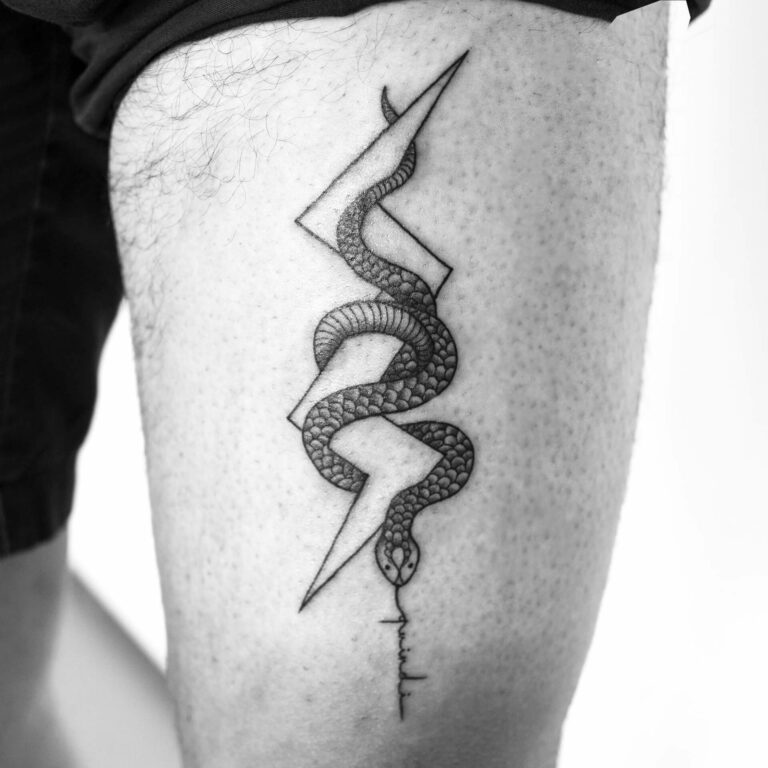 thunder snake tattoo detail
