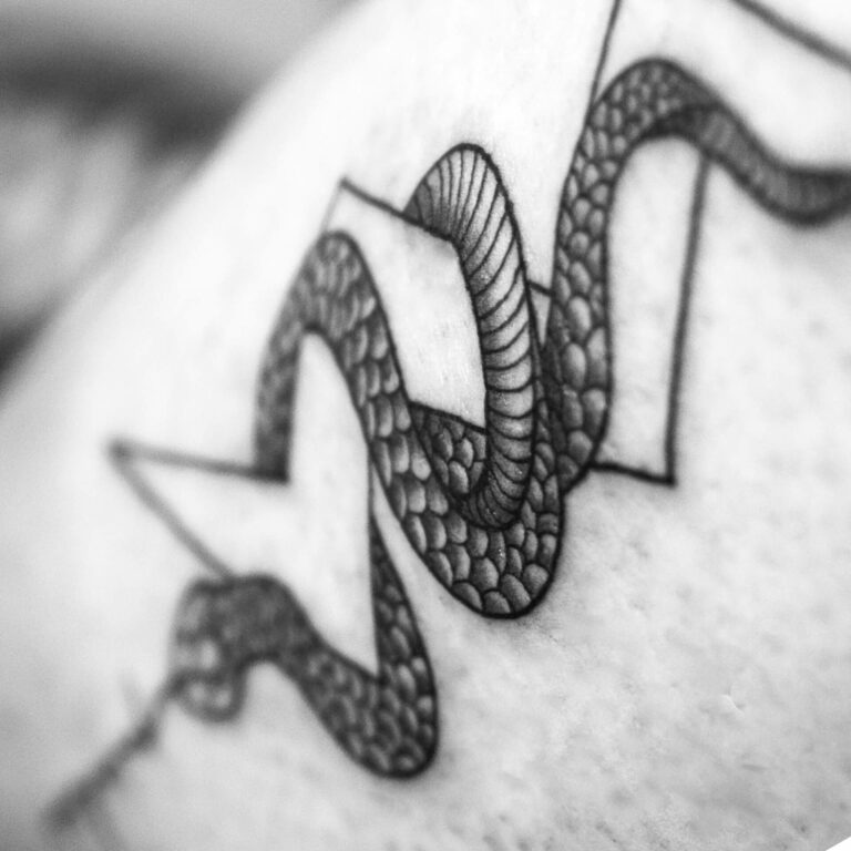 thunder snake tattoo detail